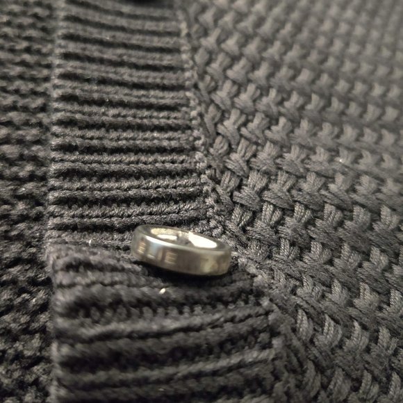 Elie Tahari Black Knit Silk/Cotton Cardigan Size Small - Picture 7 of 16